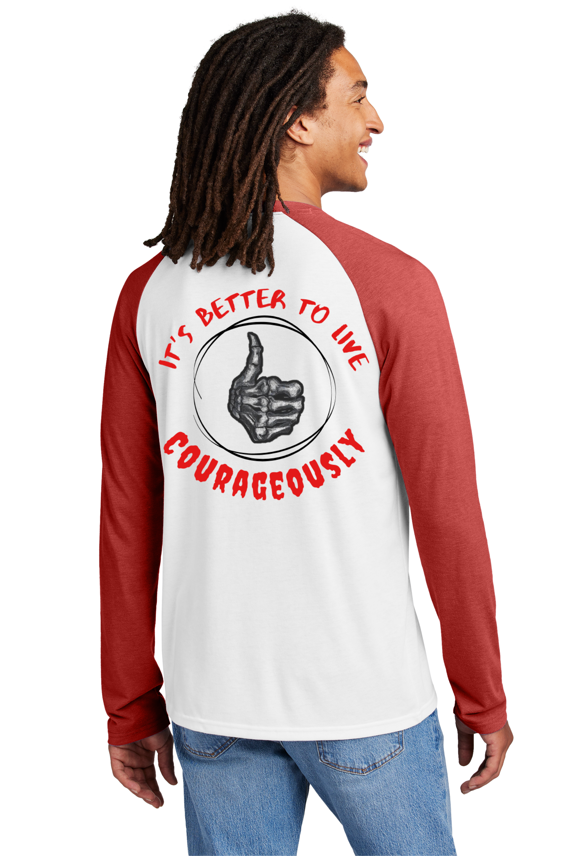 Courageously Baseball Red Sleeve T-shirt