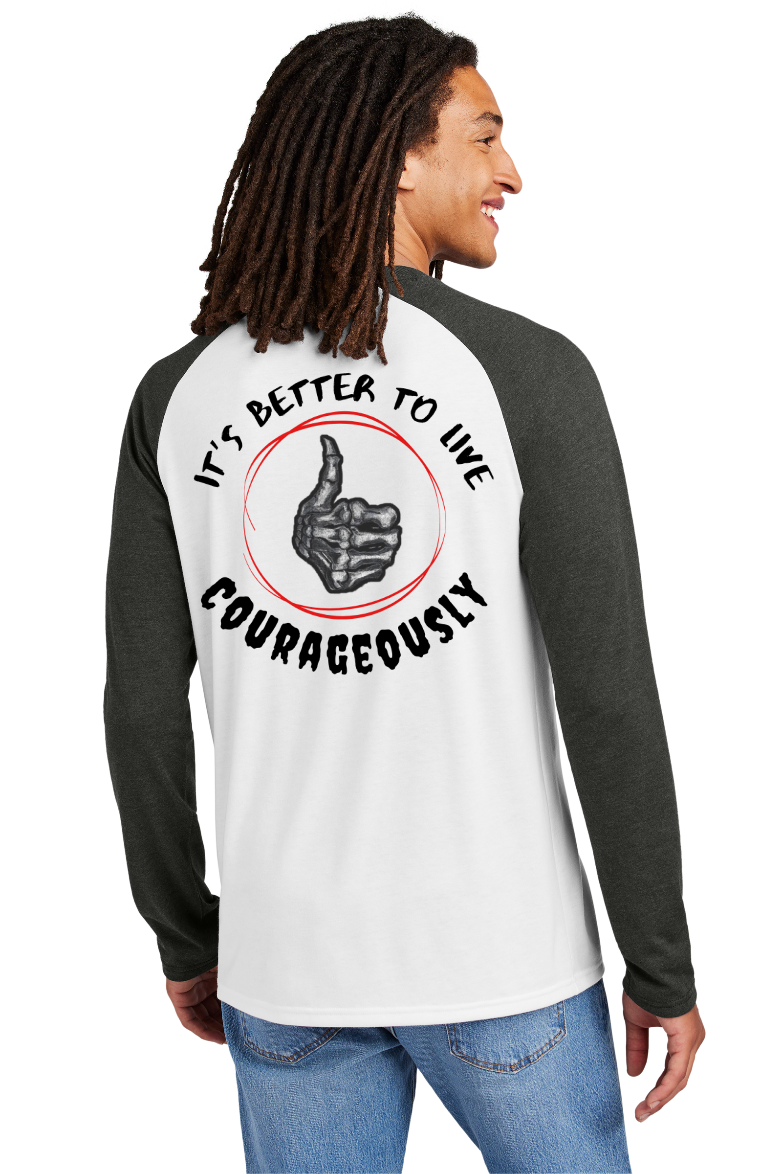 Courageously Baseball Black-Sleeve T-shirt